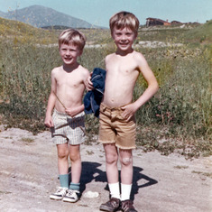 1973.- Dave & Mike hiking at Aunt Laurie's in Mission Viejo
