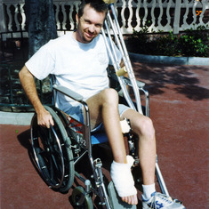 Visiting Disneyland in April 2007.  He's in a wheelchair because of injuries he received in a motorcycle accident.