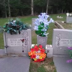 His flowers on his grave