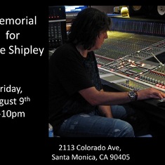 memorial service Friday August 9th  7pm