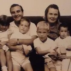 The family at Aunt Lil's house - photo provided by Cathy Grimes