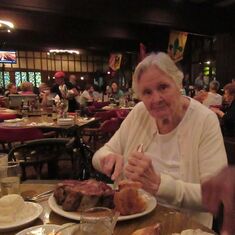 Mom enjoying her prime rib at The PUB in Pennsauken