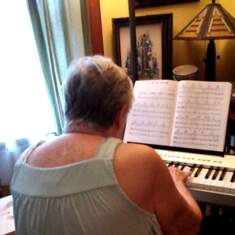 Grandma playing the piano