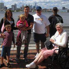 Tess, Chris, Gabriella, Mike, John, Tony and Grandma on the Delaware River