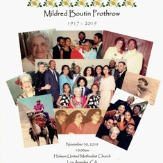 Mildred B Prothrow Memorial Service-Front Cover