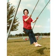 Mildred Bowers on swing at SL Park 001
