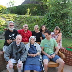 June 2015. Dad, Mum and Luke sitting; David, Mark, Jenny, Tara and Claire behind. Photograph by Ian.