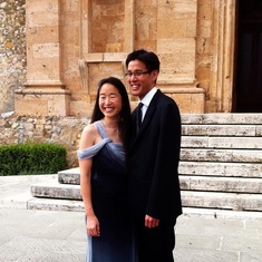Their wedding, July 2011, at the Caldana Church in Tuscany