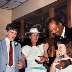 Wedding cake makes the new family official: May 31st 1986