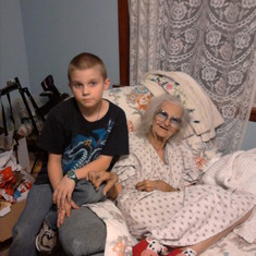 Cody with great-grandma