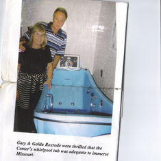 Gary and Goldie was thrilled that the center's whirlpool was adequate to immerse mom.