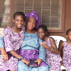Mummy with some of her grandchildren at her Husband's wake keeping service