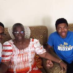Tofunmi and Tomisona (Grandchildren) with Mrs. Oyebolu in December 2017