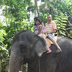 In Sri Lanka with his daughters.