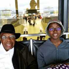 Grandpa and Mbamsy at the airport when Grandpa was coming to MD for the summer at Dulles Airport V.A