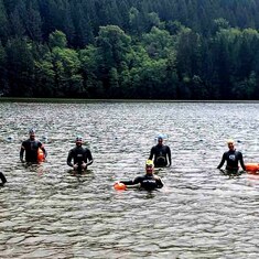 Open water swimming in Alice Lake, Squamish, BC.