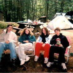Showing off a good hair day during a high school camping trip
