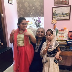 Janamashtami dress up with granddaughters