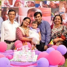 First birthday of first grandchild, Saisha 
