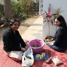 Winter mornings in Netaji Nagar with daughter Pallavi