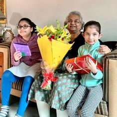 Last Birthday, with grandchildren, Noida, Jan 2021