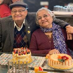 Double cake birthdays. With brother Biswajit on her last birthday Jan 10, 2021