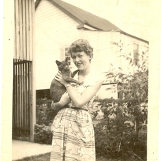 Mum and her cat.