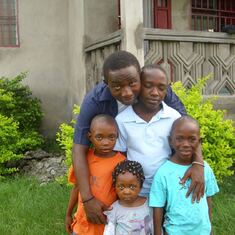 last son;Joseph nkong with his cameroonian grand children;Marie theres,william Esemu jr.,Daniel nji sdeh and Tina