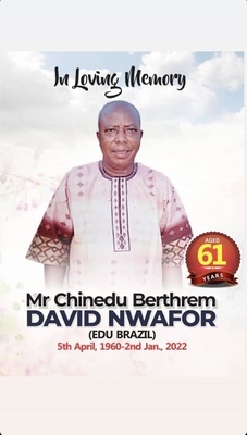 MR CHINEDU DAVID BERTHREM NWAFOR