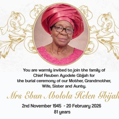 Mrs Ebun Abolola Helen Gbijah
