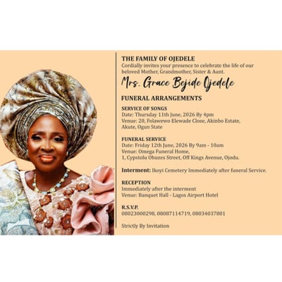 Mrs Grace Bejide Ojedele