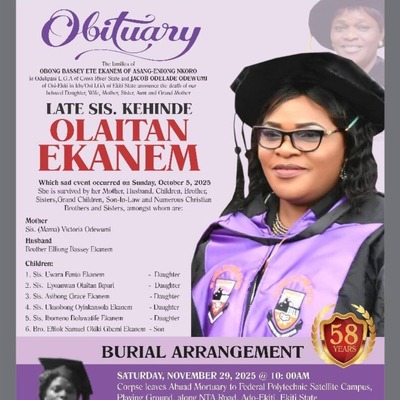 LATE MRS KEHINDE OLAITAN EKANEM