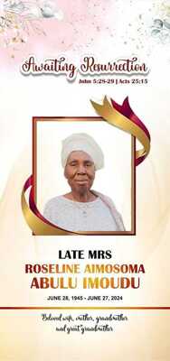 MRS ROSELINE A IMOUDU