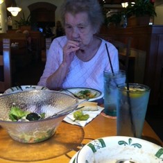 Me and Mom eating at one of her favorite places, Olive Garden!