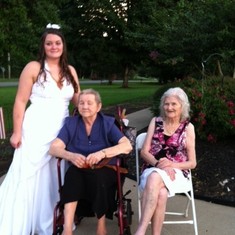 Brittany on her wedding day with both her mamaws, Muriel & Bessie