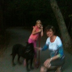 Aspen and Ruth on last walk with Princess before she left to live with Marsha.