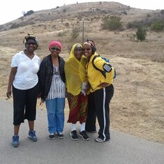 Bibi with Mama Pheno, Aunt Snow and Nampombe - Culver City Stairs - July 28, 2013