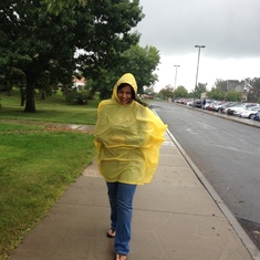 A typical walk from the car to the office in Ithaca rain