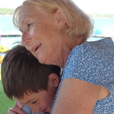 Nana hugging Devan in July 2017