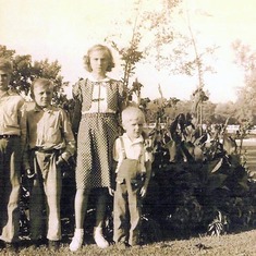 1939 ~ Pawlak kids:  Frank, John, Nancy and Bob.