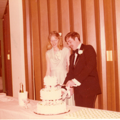Nancy and Allen wedding photo ~ Cutting the cake