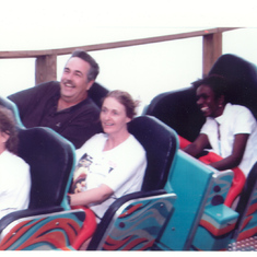 My mom on a roller coaster