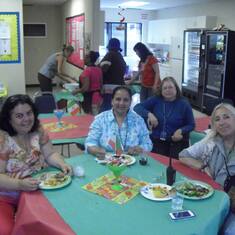 Ms Sotto, Ms Man, & Ms Ivey during PTA lunch