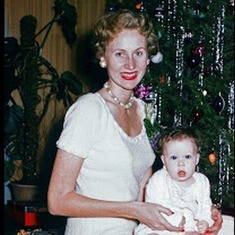 1955 - First Christmas as a Mom - with Baby Cathryn in California