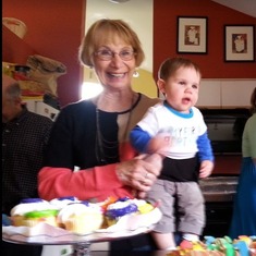 Grandma with Benny on his 1st Birthday 2014