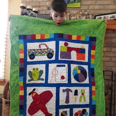 Toddler quilt from Nancy given for grandson/Godson Benny