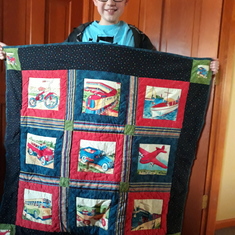 Toddler quilt from Nancy given to grandson Charlie