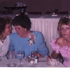 June 28, 1986 Nancy at Son's wedding with daughters Darsie and Rita