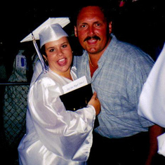 1998 Tina graduation with daddy Al