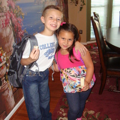 Great Grandchildren Alena & Emanuel ready for school